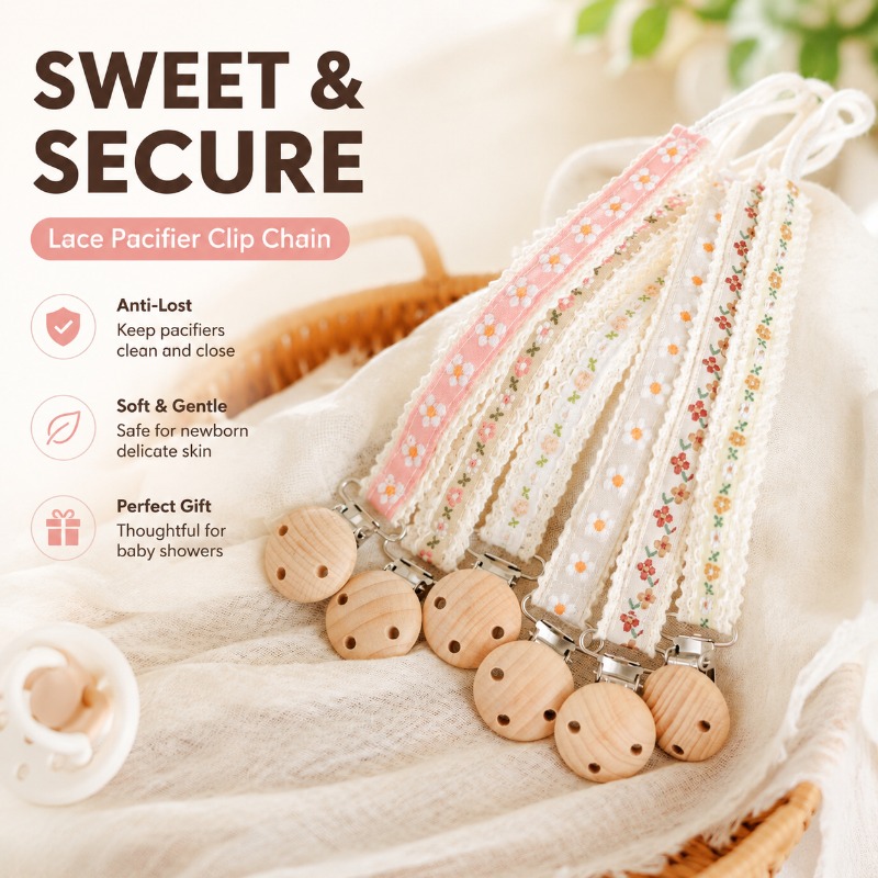 Baby Products For Newborn - Lace Pacifier Clip Chain for Newborn