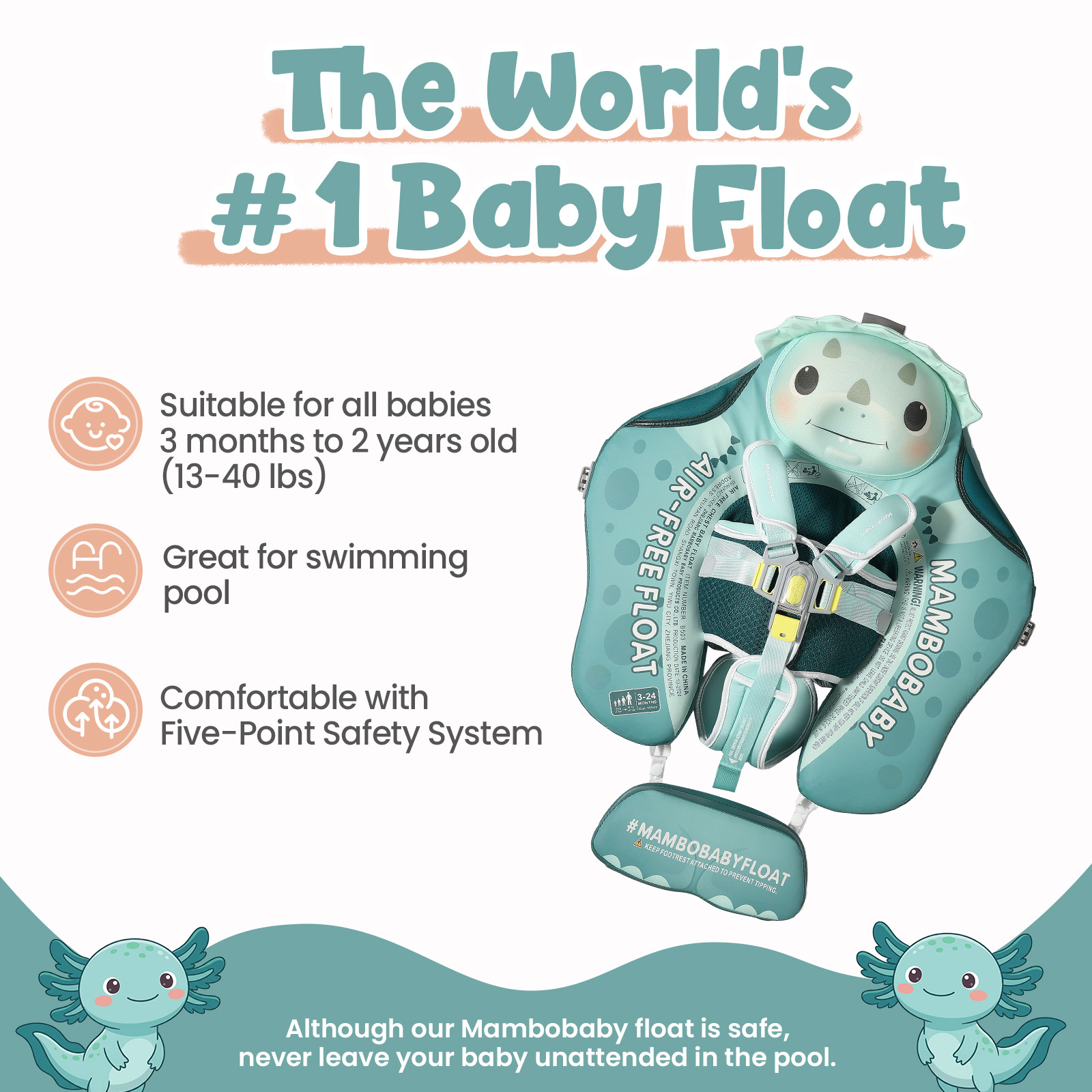 Mambobaby Float No-Slip Safe H - огляд і ціна Baby Swimming Floater