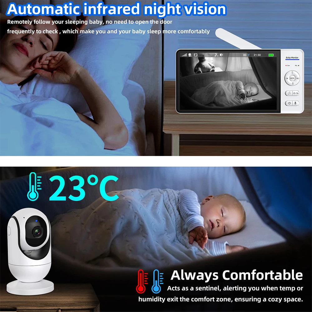 No WiFi 7 Inch Baby Monitor 2- - огляд і ціна Baby Monitor Sensor